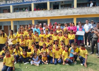 घटाल माध्यमिक विद्यालयका पूर्व प्रधानाध्यापक भण्डारीको भव्य विदाई