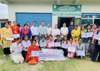 वेदकोटमा तीन महिने सिलाई कटाई तालिम सम्पन्न, २० जनालाई प्रमाणपत्र वितरण