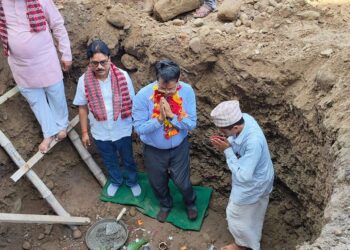 कञ्चनपुरको वेदकोटमा जनता माध्यमिक विद्यालयको पक्की भवन शिलान्यास