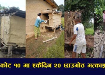 कञ्चनपुरको वेदकोट -१० मा एकैदिन २० छाउगोठ भत्काइयो