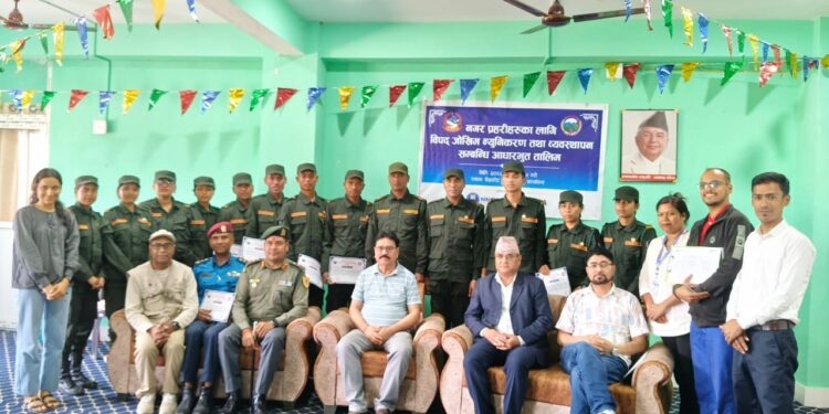 वेदकोटमा नगर प्रहरीका लागि ५ दिने विपद् व्यवस्थापन तालिम सम्पन्न