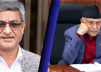 पूर्वप्रधानमन्त्री केपी शर्मा ओली र पूर्वगृहमन्त्री रमेश लेखक पक्राउ