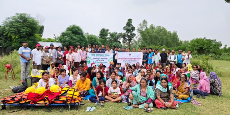कञ्चनपुरको बाढी जोखिमयुक्त कुतियाकबर बस्तीमा कृत्रिम घटना अभ्यास