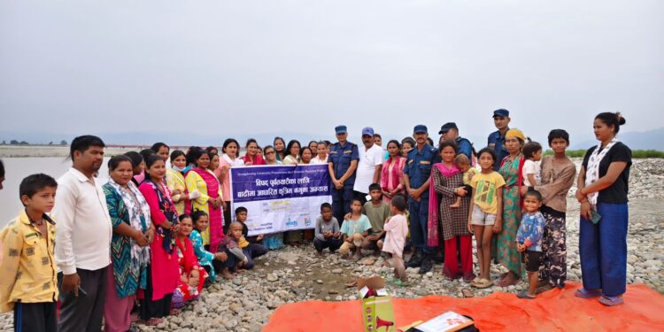 कञ्चनपुरको भीमदत्त -१३ मा बाढीमा आधारित कृत्रिम नमुना अभ्यास