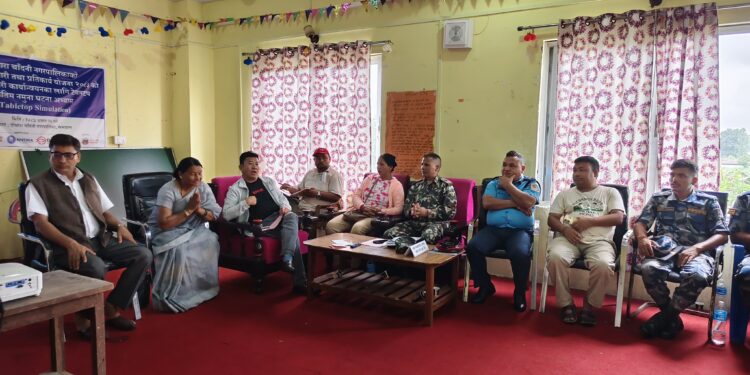 दोधारा चाँदनीमा विपद् प्रतिकार्य योजना २०८३ को प्रभावकारी कार्यान्वयनका लागि कृत्रिम नमुना अभ्यास