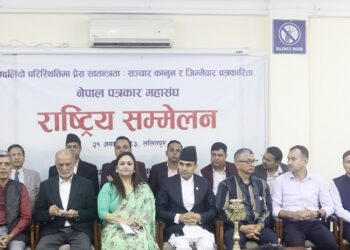 सञ्चारमन्त्री र पत्रकार महासङ्घबीच राष्ट्रिय भेलामा आरोप–प्रत्यारोप