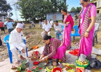 नगर प्रमुख बोहराद्वारा पशुपति आधारभूत विद्यालयको भवन शिलान्यास